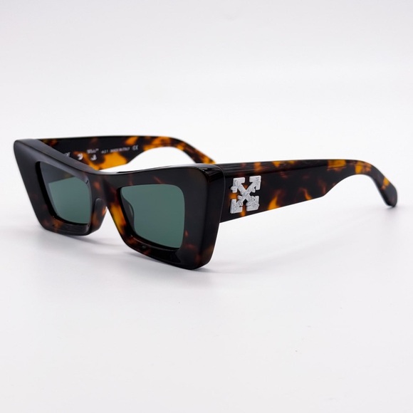 NEW OFF-WHITE ACCRA 055 HAVANA SUNGLASSES CAT EYE WOMEN OERI027 6055 EYEWEAR
